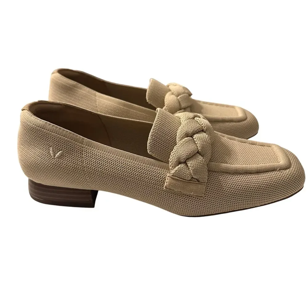 Vivaia Square-Toe Knot Loafers Caitlin 2.0 Almond Sz 41.5 Minimalist Careerwear